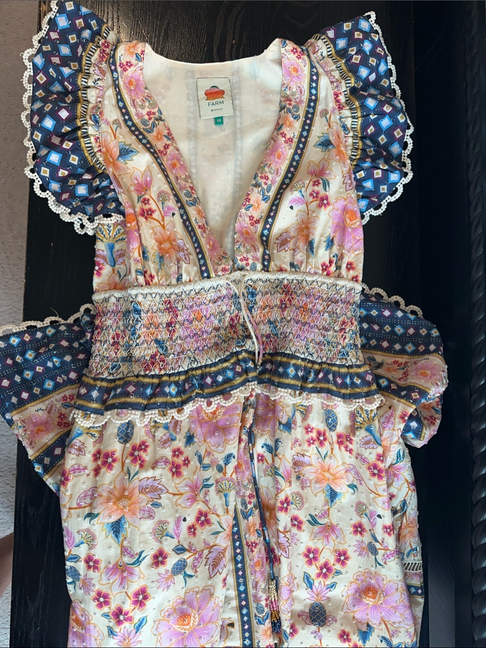 FARM Rio Floral Maxi Dress in Cream, Pink & Blue - Picture 3 of 12